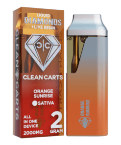 Clean Carts Orange Sunrise delivers bright citrus flavors with a smooth, refreshing finish for a premium vaping experience.