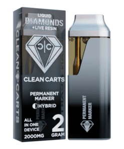 A sleek Clean Carts Permanent Marker vape cartridge with bold, unique flavor branding, showcasing a smooth and premium vaping experience.