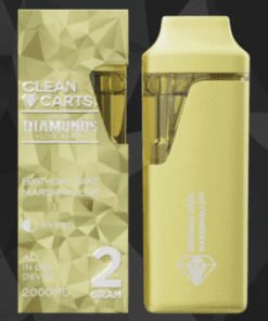 A premium Clean Carts Birthday Cake Marshmallow vape cartridge featuring a sweet blend of fluffy marshmallow and classic birthday cake flavors for a smooth, celebratory vaping experience.