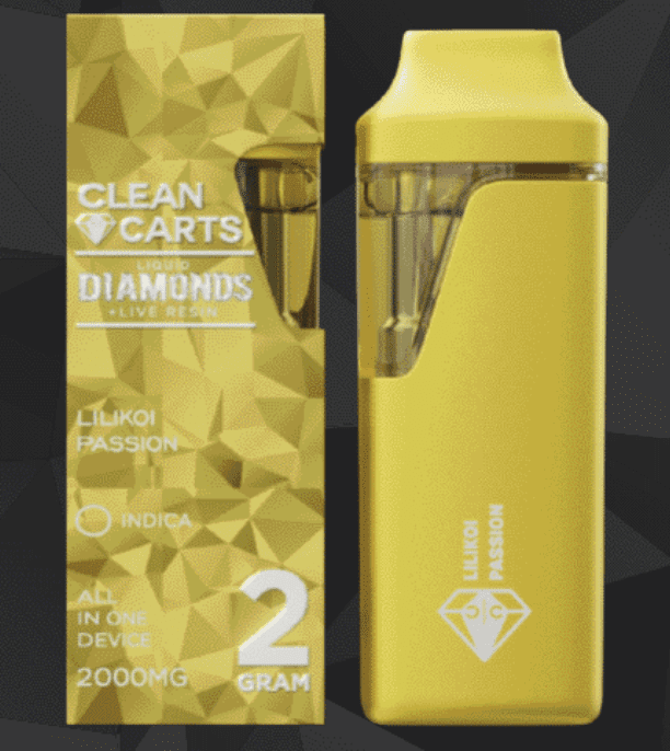 A premium Clean Carts Lilikoi Passion vape cartridge featuring a tropical blend of sweet lilikoi (passion fruit) and exotic flavors for a smooth, fruity, and refreshing vaping experience.