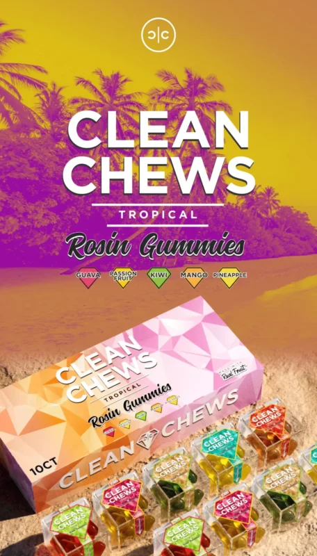Clean Chews rosin gummies product box